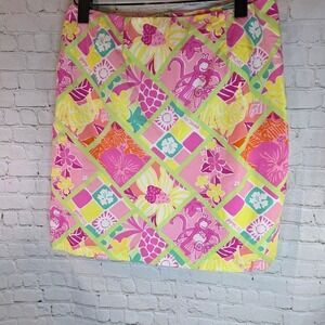 Vintage Lilly Pulitzer "Diamond Head Patch" White Label Mini Skirt Size 10